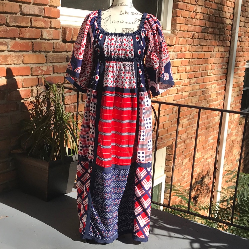 Rare Vintage 70's Joseph Magnin Peasant Dress